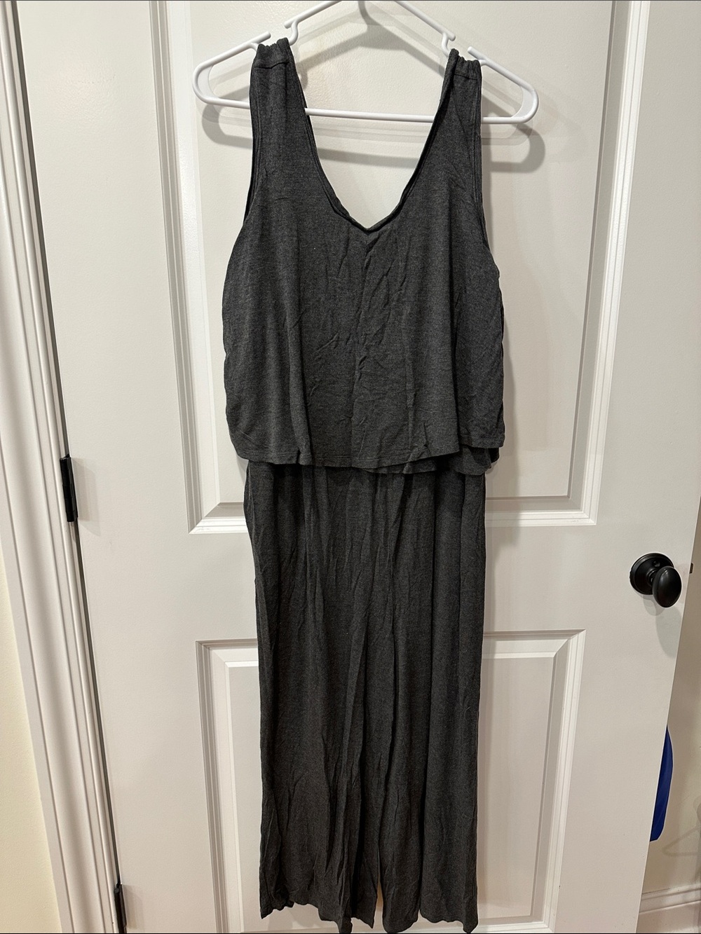 A Pea in the Pod Charcoal Gray Wide-Leg Nursing Romper